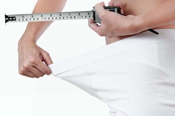 Measuring the length of the enlarged member