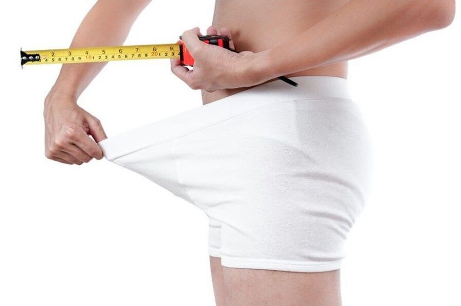 Measuring the penis before exercises for enlargement
